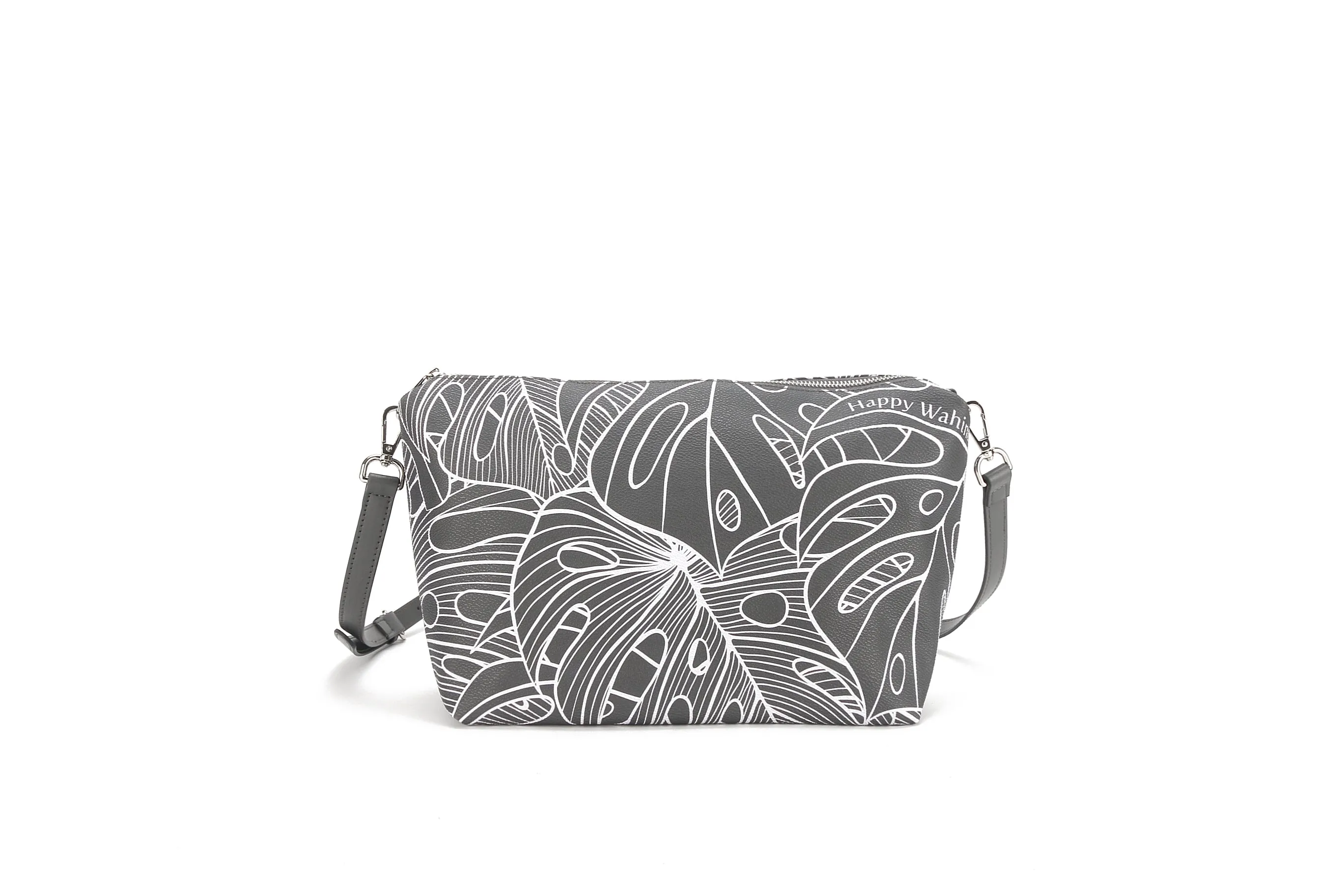 Reversible Tote Nancy Large Monstera Lines Grey