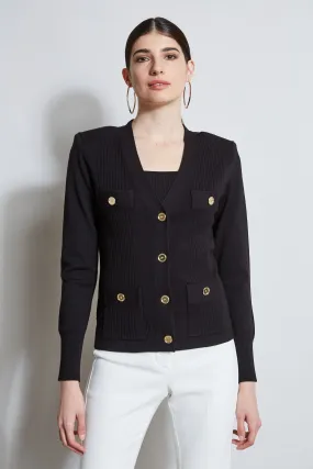 Rib Button Sweater