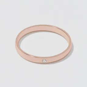 Rose Gold Classic Diamond Wedding Band - Polished 2.5mm