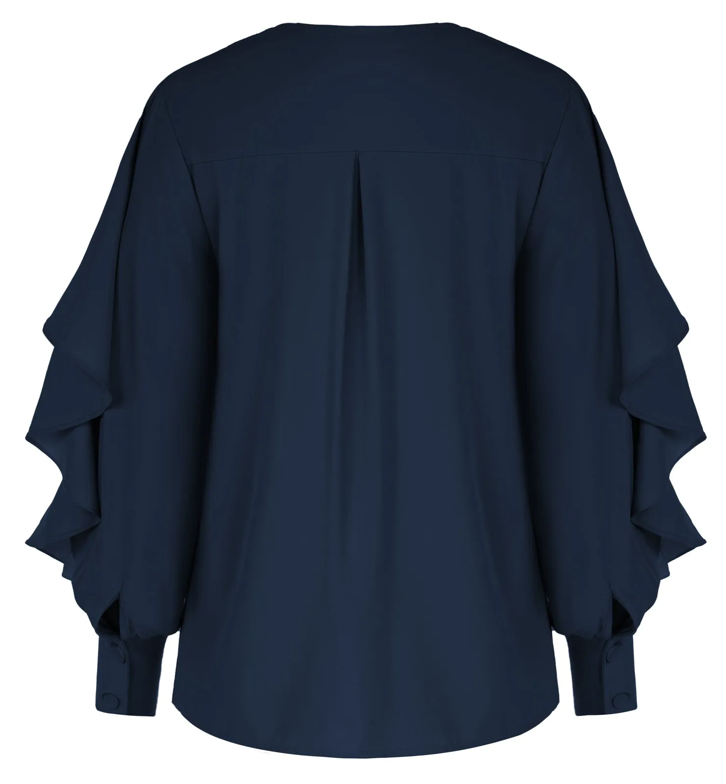 Seckill Offer⌛Ruffle Decorated Shirt Long Sleeve V-Neck Button-up Tops