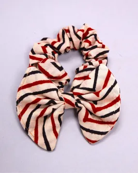 Shifting Sand Handblock Bow Scrunchie