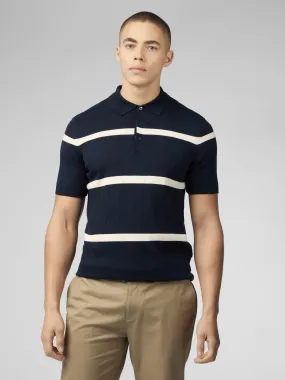 Signature Argyle Stripe Polo - Dark Navy