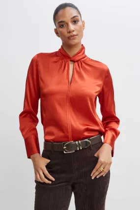 Silk Twist Neck Shirt