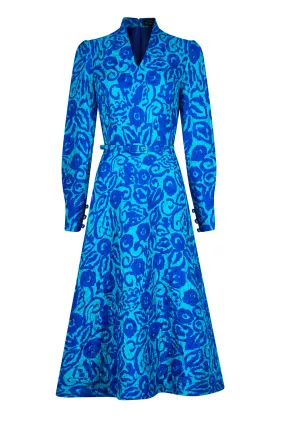 Smart Dress in Silk/Wool Printed Matelassé - Sophie