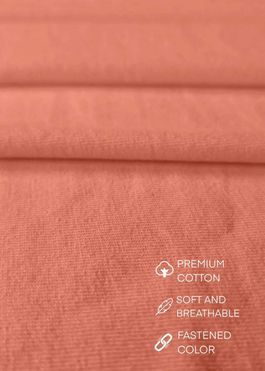 Solid Women Full Sleeve T-Shirt - Salmon Pink