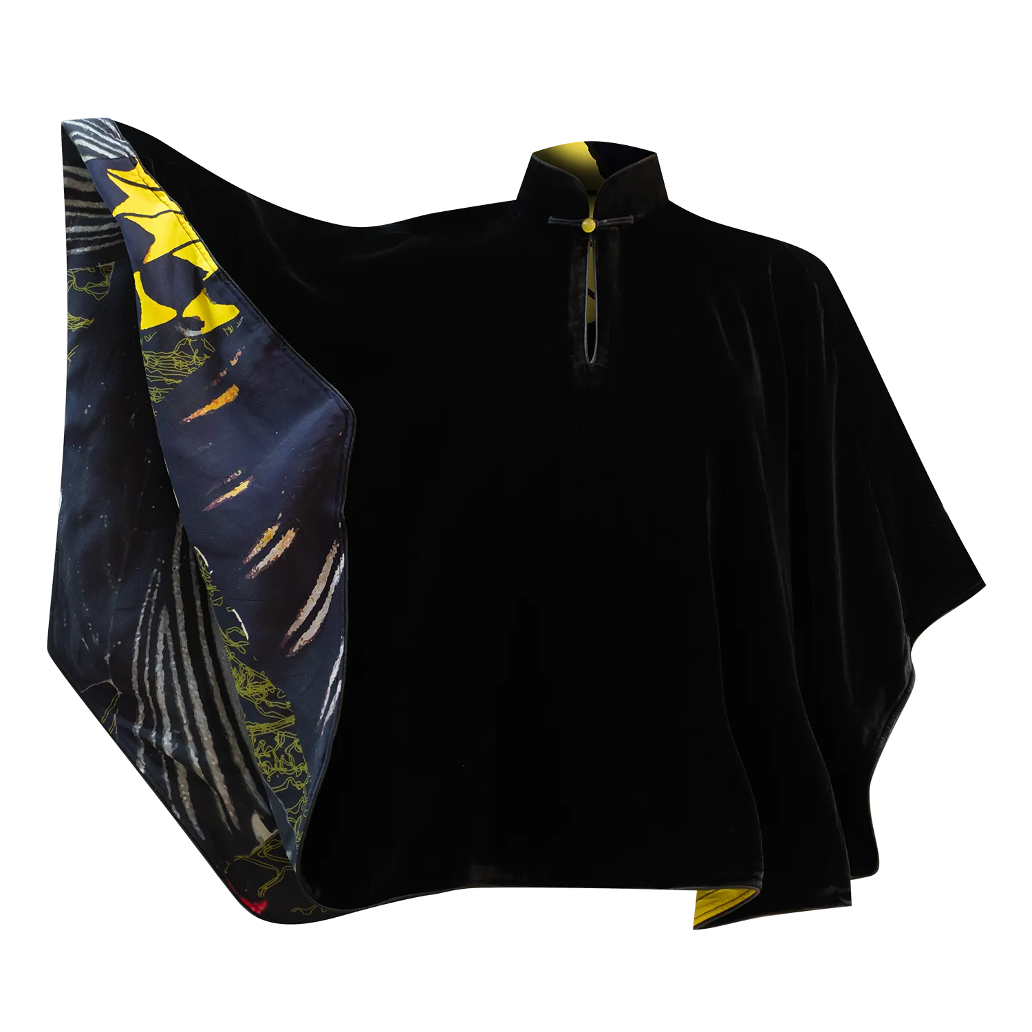 SPARKLE BY KAREN CHAN x Fung Yuen Butterfly Reserve【GOLDEN BIRDWING】Black Velvet Cape  (金裳鳳蝶)