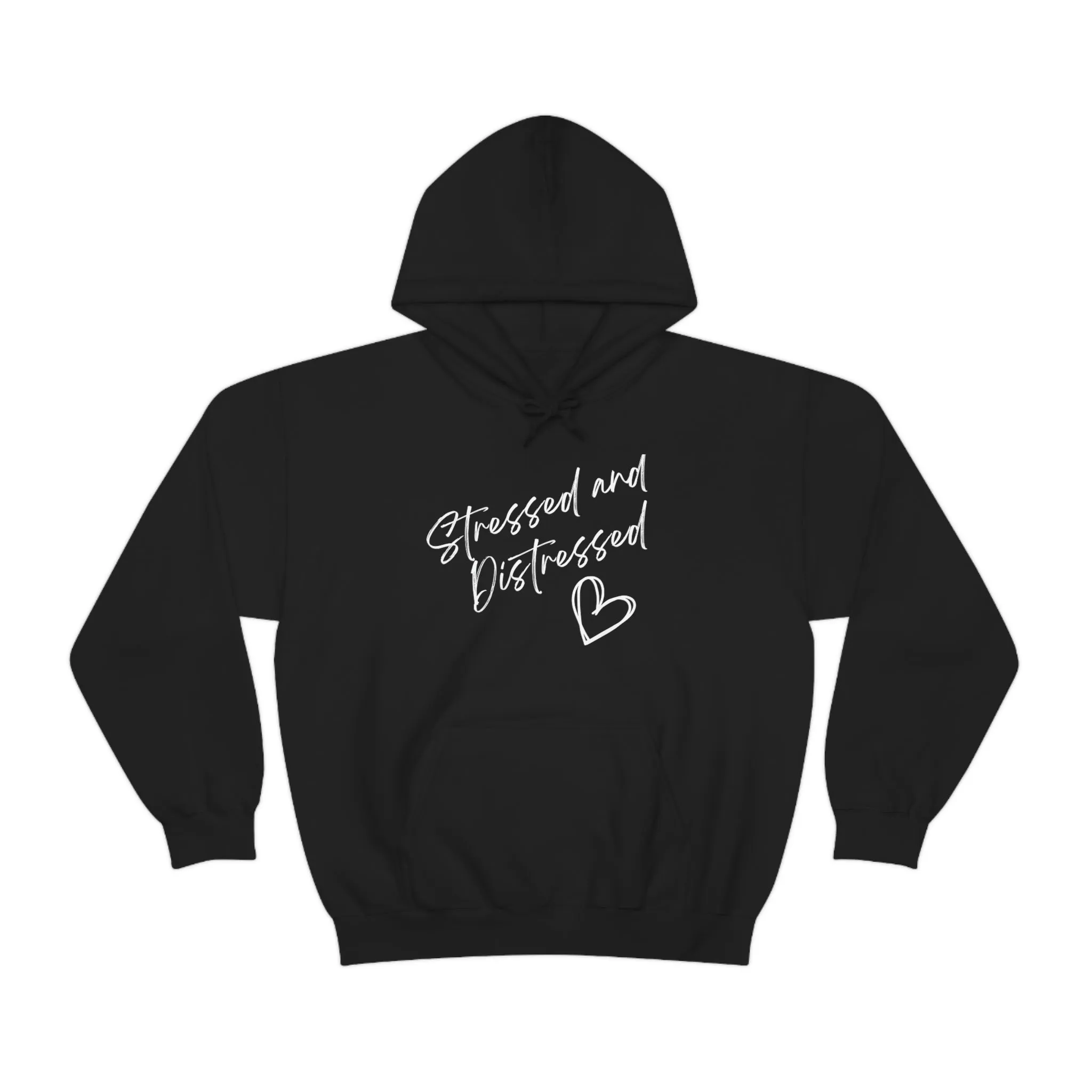 Stressed and Distressed Hooded Sweatshirt (Dark Colors)