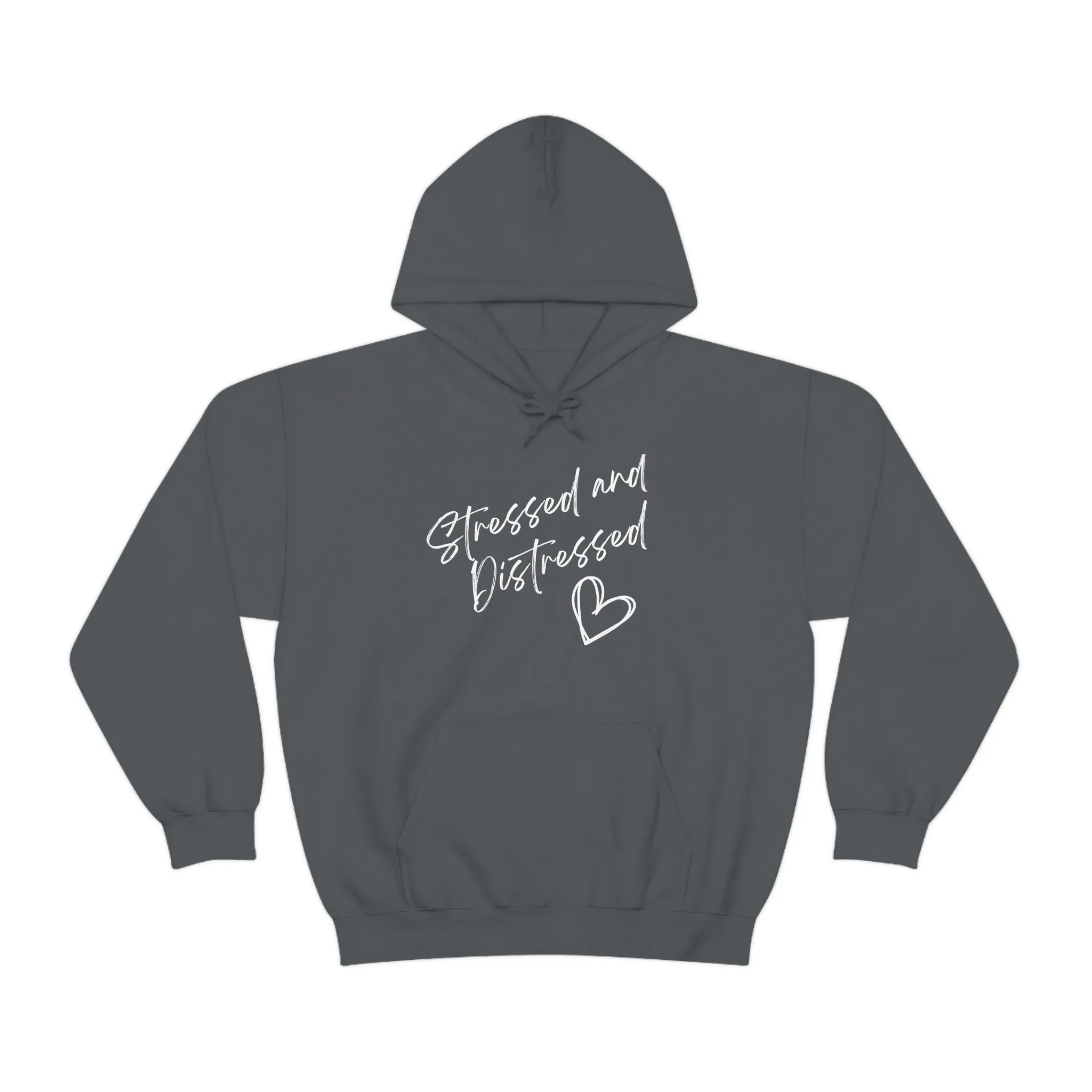 Stressed and Distressed Hooded Sweatshirt (Dark Colors)