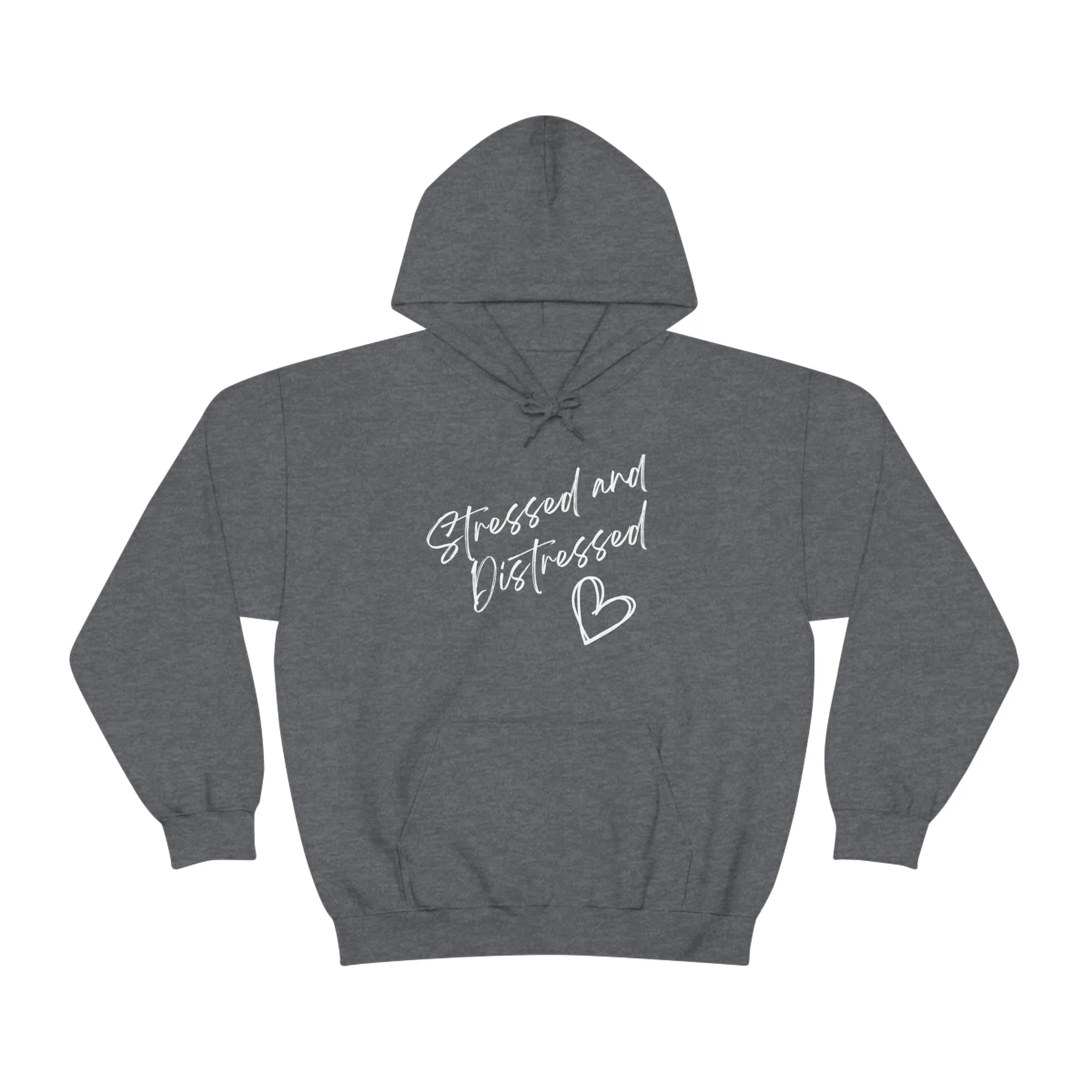 Stressed and Distressed Hooded Sweatshirt (Dark Colors)