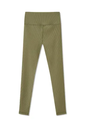 Stripe Rib Legging - Olive