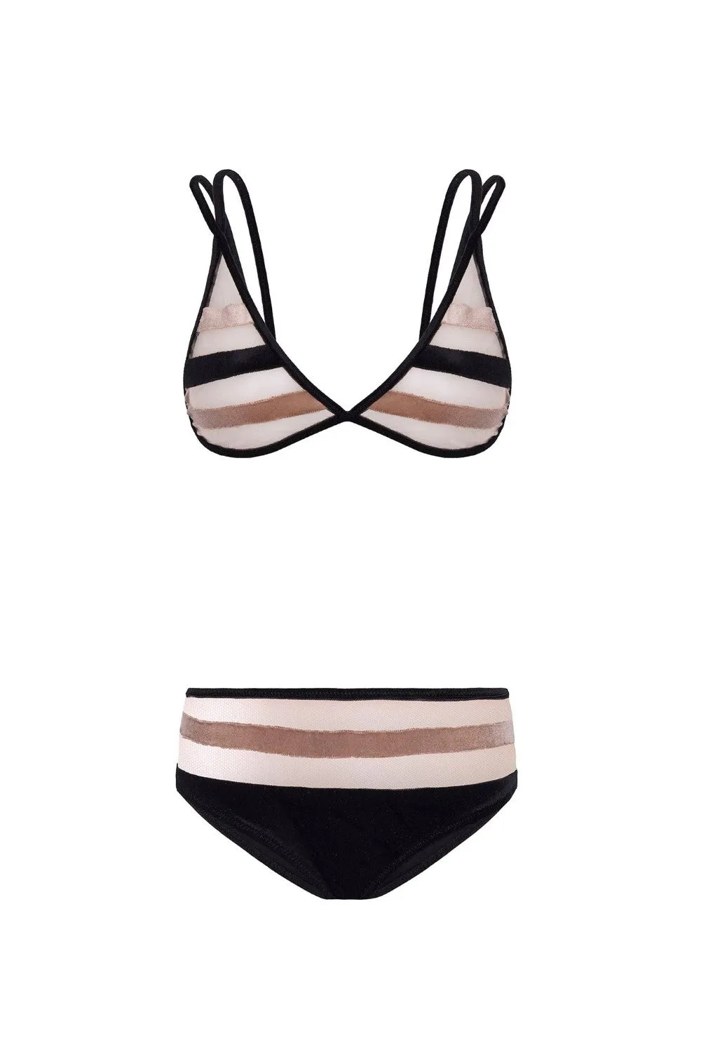 Striped Velvet Bikini