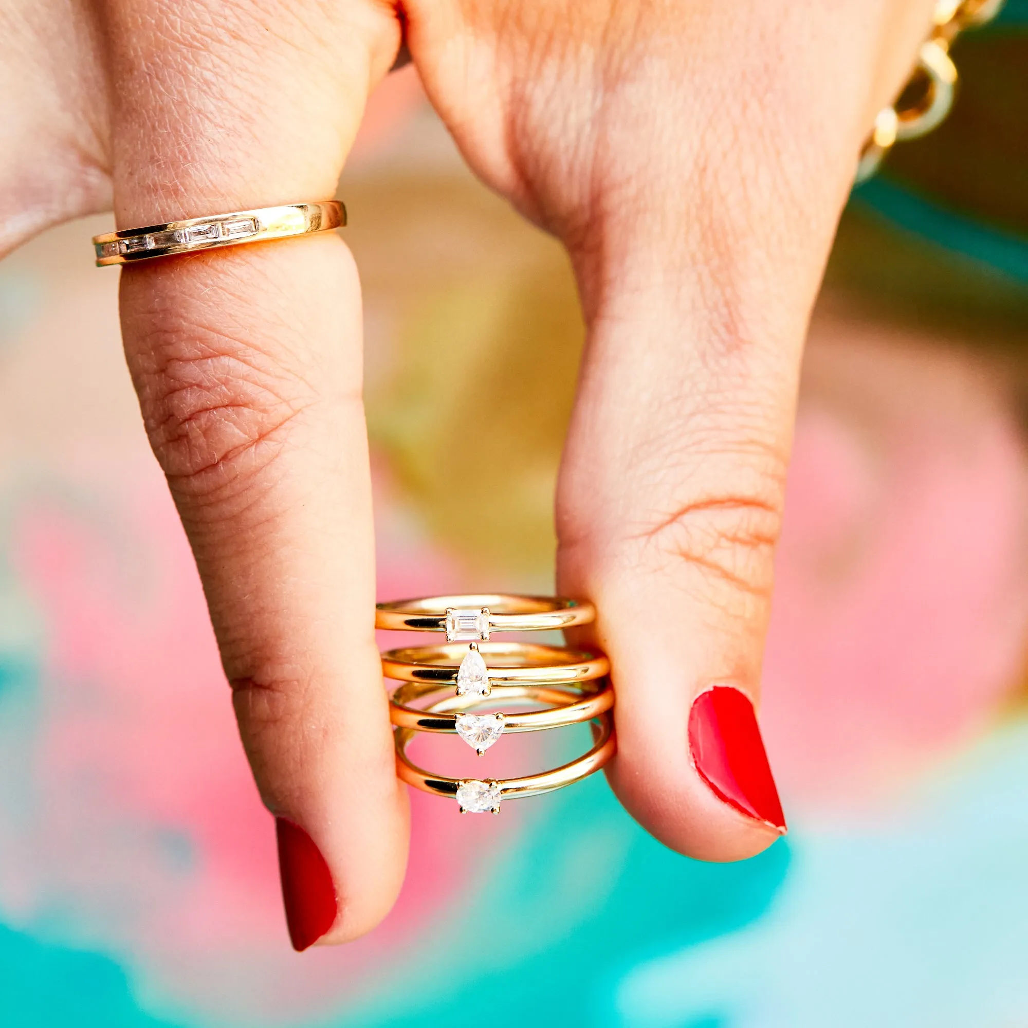 Teensy Emerald Cut Diamond Ring