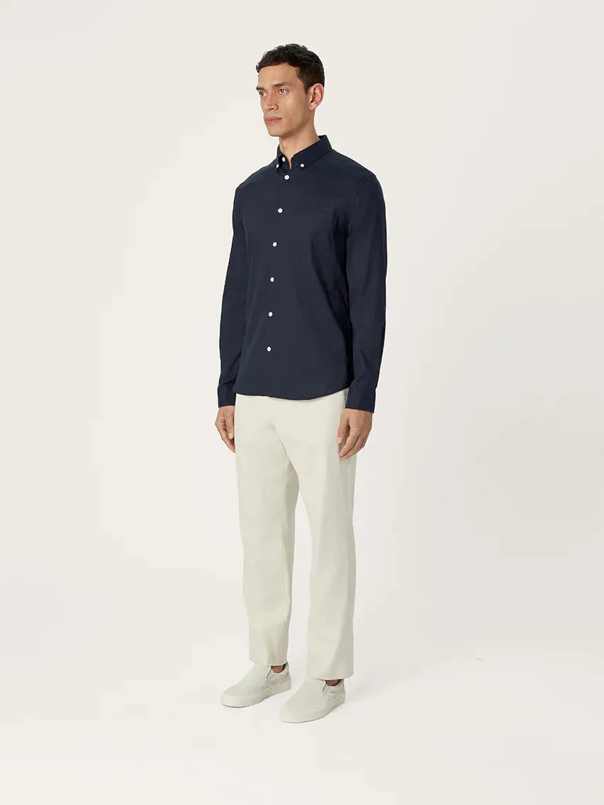 The All Day Shirt Linen Collared || Navy | Linen