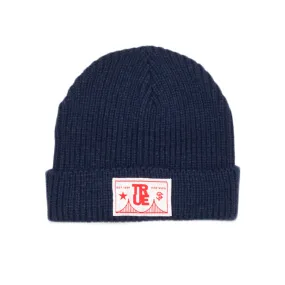 True Por Vida Waffle Beanie Navy (Red Label)