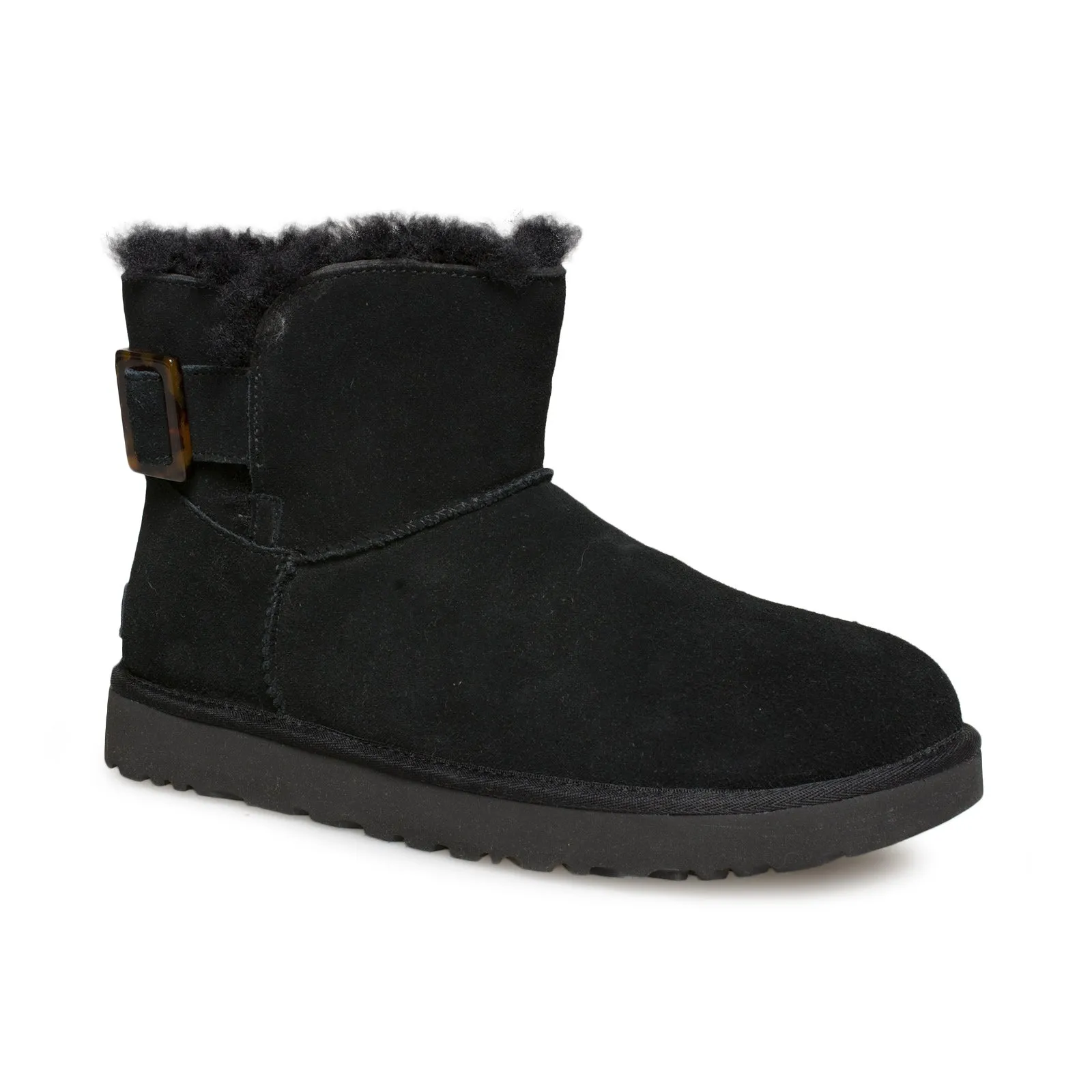 UGG Mini Bailey Fashion Buckle Black Boots - Women's