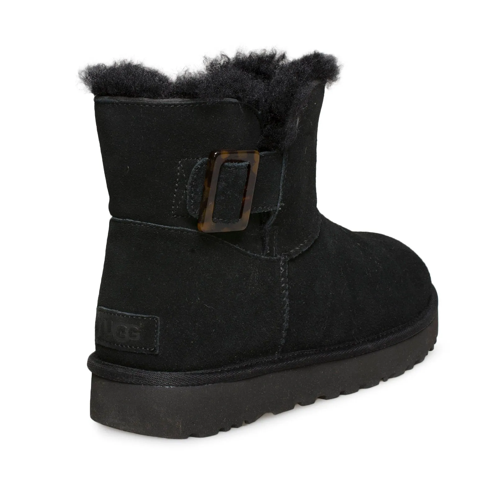 UGG Mini Bailey Fashion Buckle Black Boots - Women's