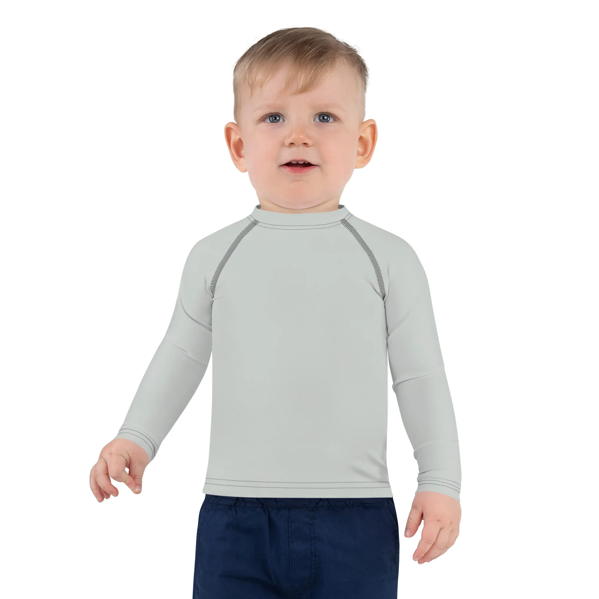 Urban Adventures: Kid's Long Sleeve Rash Guards in Solid Color - Smoke