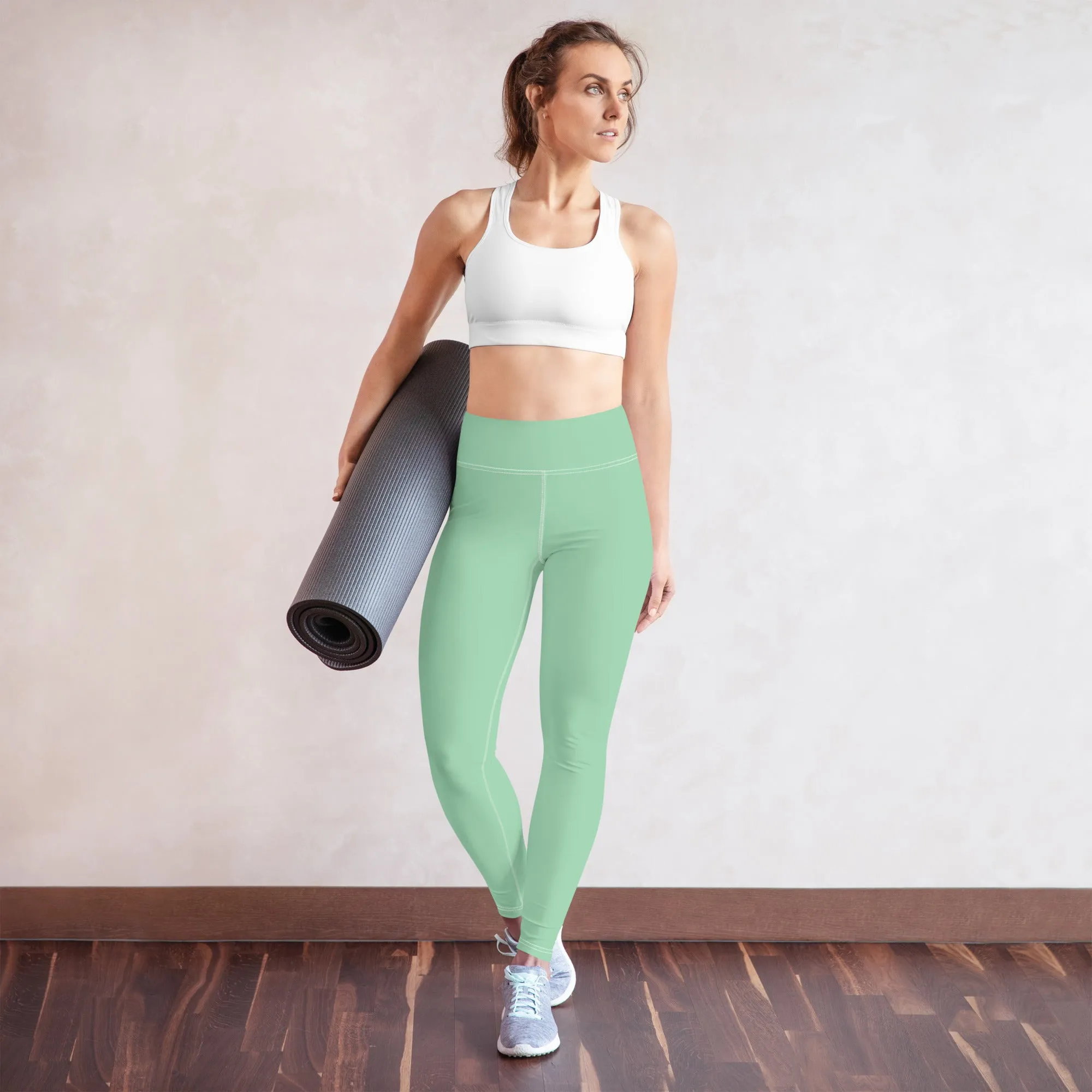 Urban Fitness: Solid Color Workout Leggings for Women - Vista Blue