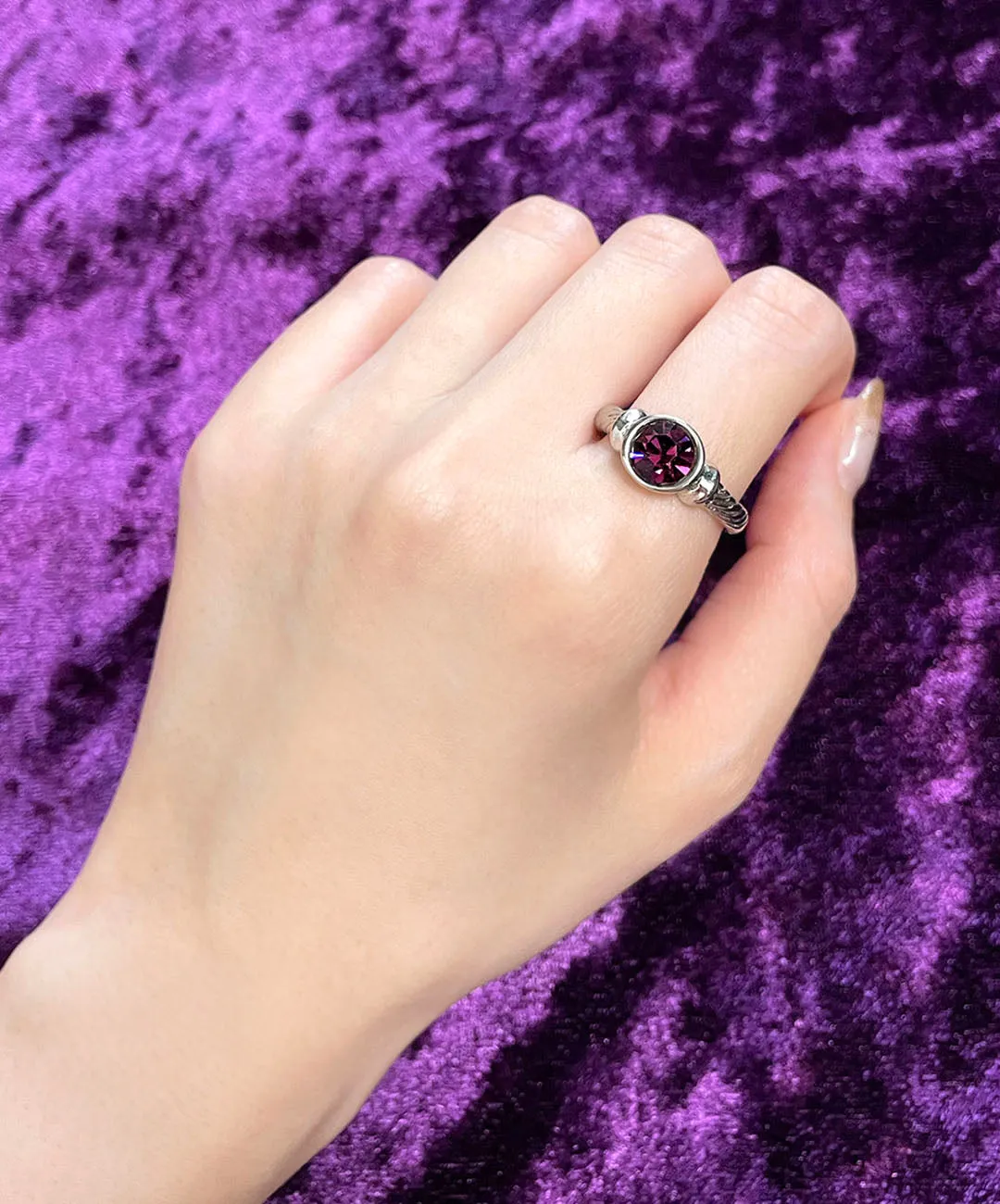 【USA輸入】ヴィンテージ アメジストパープル ビジュー リング/Vintage Amethyst Purple Bijou Ring