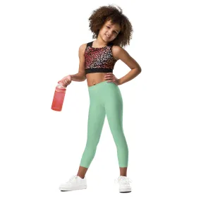 Vivid Vibes: Girls' Solid Color Workout Leggings - Vista Blue