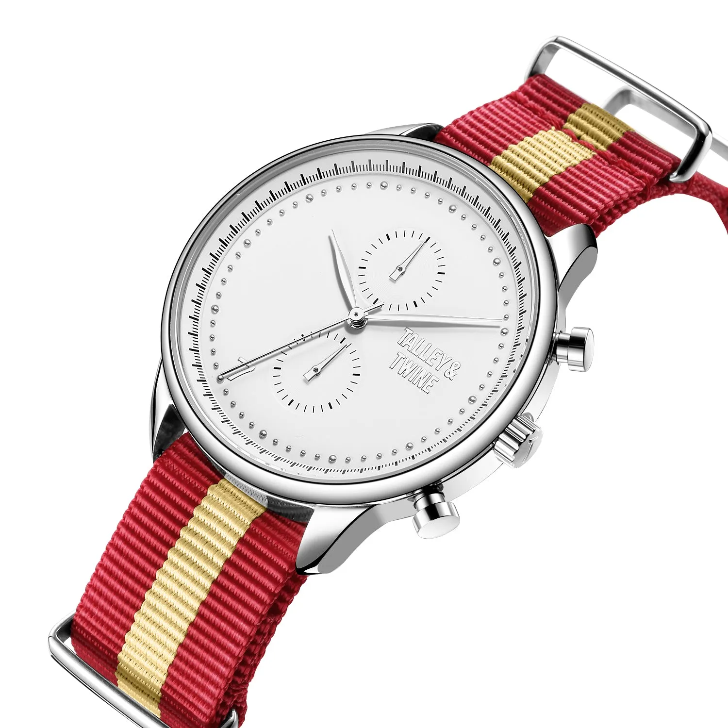 White & Silver - Red & Cream Canvas Band