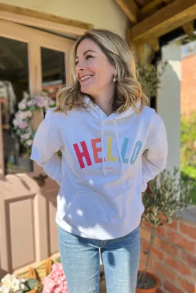 White Confetti Hello Hoodie