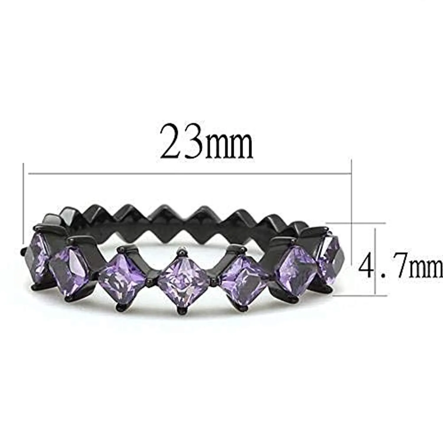 WildKlass Stainless Steel Ring IP Women AAA Grade CZ Amethyst