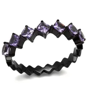 WildKlass Stainless Steel Ring IP Women AAA Grade CZ Amethyst