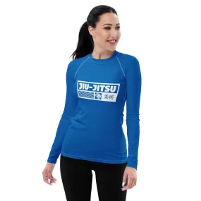 Womens Long Sleeve BJJ Rash Guard - Jiu-Jitsu 004 - Azul