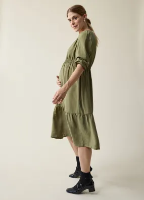 Woven Shirt Midi Dress