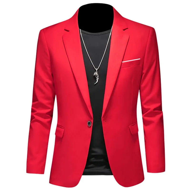 Xituodai 2024 Fashion New Men's Leisure Casual Boutique Business Solid Color Slim Fit Suit Blazers Jacket Dress Coat