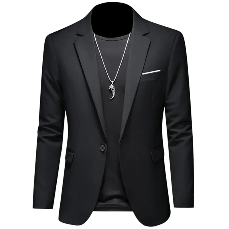 Xituodai 2024 Fashion New Men's Leisure Casual Boutique Business Solid Color Slim Fit Suit Blazers Jacket Dress Coat