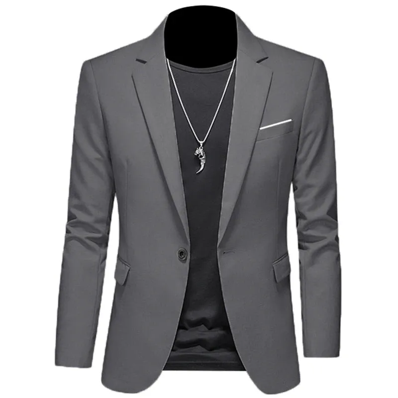 Xituodai 2024 Fashion New Men's Leisure Casual Boutique Business Solid Color Slim Fit Suit Blazers Jacket Dress Coat