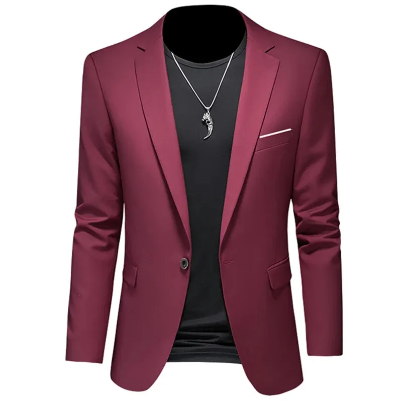 Xituodai 2024 Fashion New Men's Leisure Casual Boutique Business Solid Color Slim Fit Suit Blazers Jacket Dress Coat