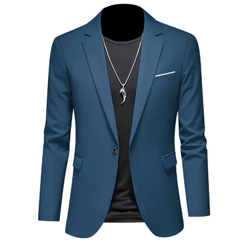 Xituodai 2024 Fashion New Men's Leisure Casual Boutique Business Solid Color Slim Fit Suit Blazers Jacket Dress Coat