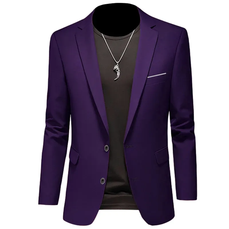 Xituodai 2024 Fashion New Men's Leisure Casual Boutique Business Solid Color Slim Fit Suit Blazers Jacket Dress Coat